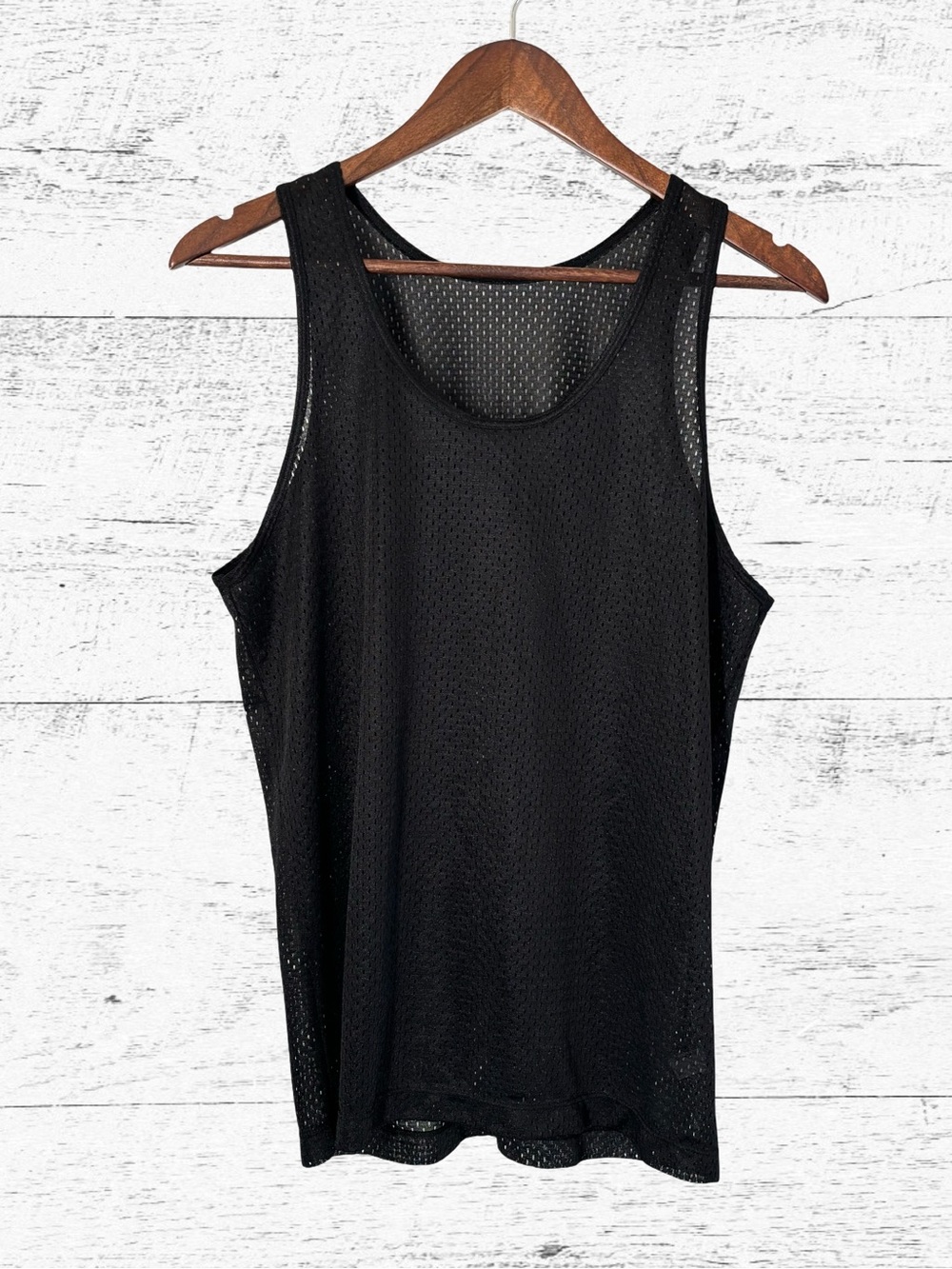 American Apparel Black Mesh Tank Top